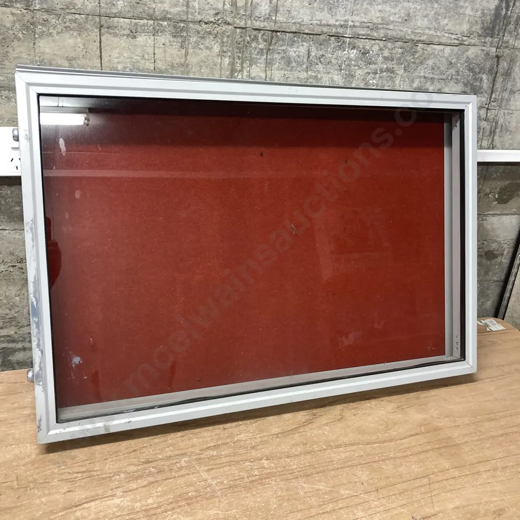 Wall Mount Glass Fronted Display Case / Notice Board, Hinged, Lockable (No Keys). H60 W90 D10cm Image 1++